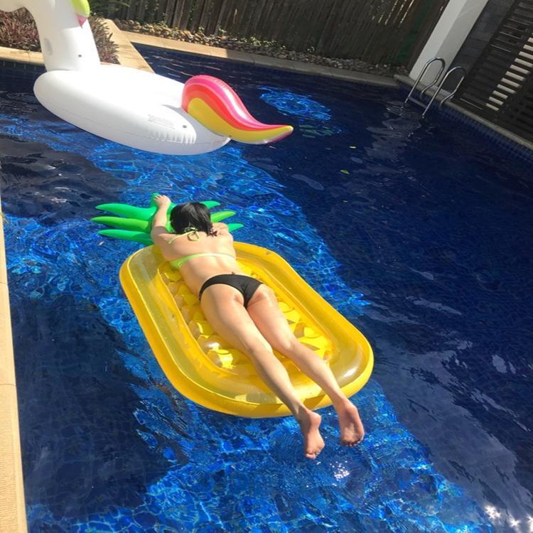 Pineapple Inflatable Floating Drainage Supplies Floating Bed Swimming Toy