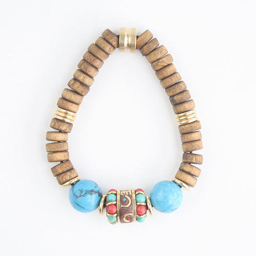 Retro Turquoise Ethnic Nepalese Handmade Bracelets, Personalized Women'S Artistic Gifts