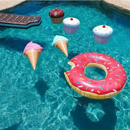 Donuts Inflatable Floating Drainage Supplies Floating Bed Swimming Toy