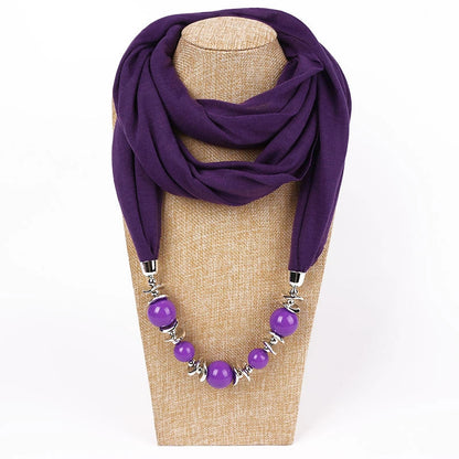 Silk Scarf Necklace Ethnic Style Scarf Creative Women'S Neck Cover Women'S Spring And Summer Scarf Decorative Clothing Accessories