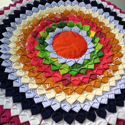 Ethnic Flower Cloth Splicing Nine-Ring Cushion Mahogany Sofa Seat Cushion Classical Round Non-Slip Household Chair Cushion