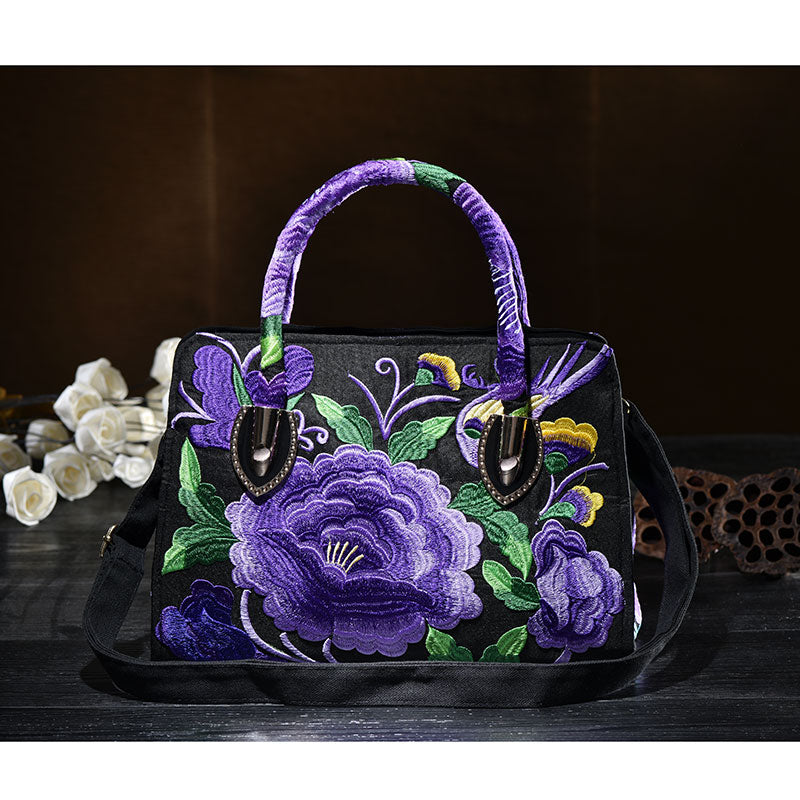 National Style Embroidered  Messenger Bag Handbag Single Shoulder Bag Canvas