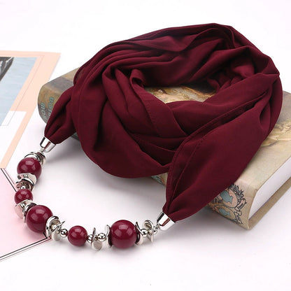 Silk Scarf Necklace Ethnic Style Scarf Creative Women'S Neck Cover Women'S Spring And Summer Scarf Decorative Clothing Accessories