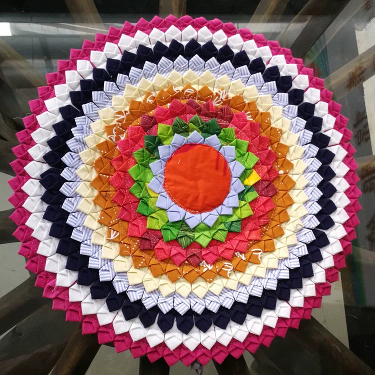 Ethnic Flower Cloth Splicing Nine-Ring Cushion Mahogany Sofa Seat Cushion Classical Round Non-Slip Household Chair Cushion