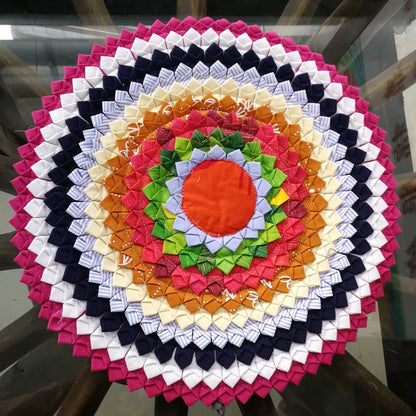 Ethnic Flower Cloth Splicing Nine-Ring Cushion Mahogany Sofa Seat Cushion Classical Round Non-Slip Household Chair Cushion