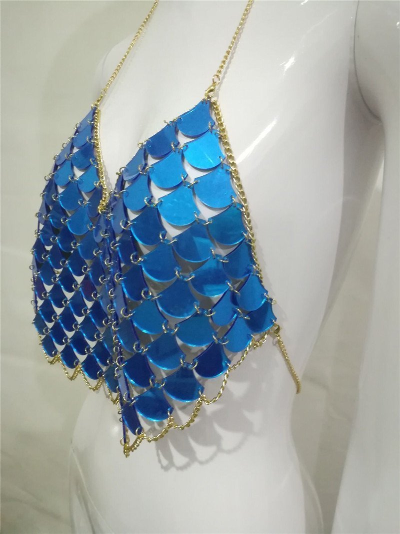 Sexy Beach Sling Sequined Bikini Top