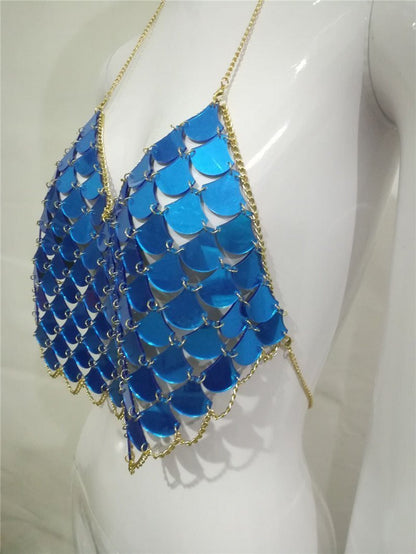 Sexy Beach Sling Sequined Bikini Top