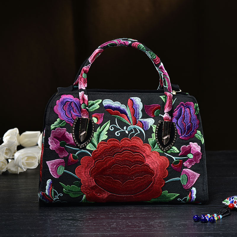 National Style Embroidered  Messenger Bag Handbag Single Shoulder Bag Canvas
