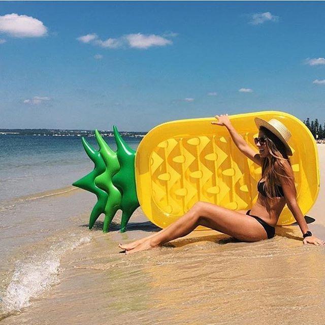 Pineapple Inflatable Floating Drainage Supplies Floating Bed Swimming Toy