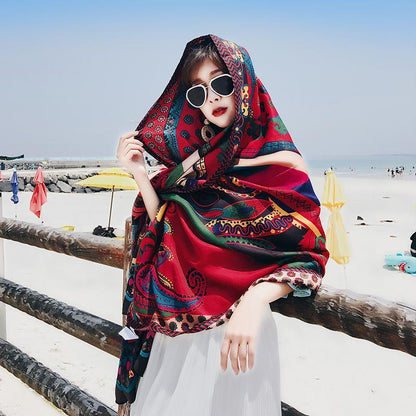 Tibetan Shawl In Summer Beach Towel Sunscreen Scarf