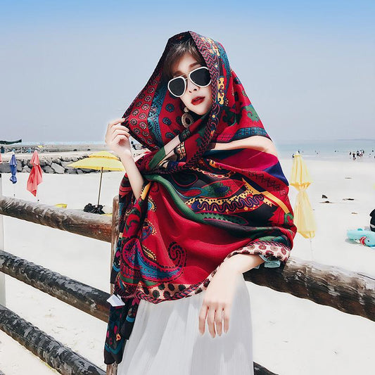 Tibetan Shawl In Summer Beach Towel Sunscreen Scarf