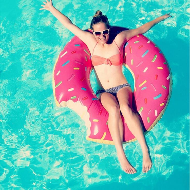 Donuts Inflatable Floating Drainage Supplies Floating Bed Swimming Toy
