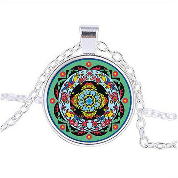 Tibetan Buddhist Mandala Necklace, Sacred Geometry Jewelry , Spiritual Gift, Men Necklace, Black Men'S Mandala Pendant