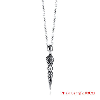 Stainless Steel Tibetan Buddhist Protection Pendant Necklace