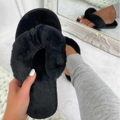 Saint Morris Too Cute Faux Fur Toe Thong Slippers