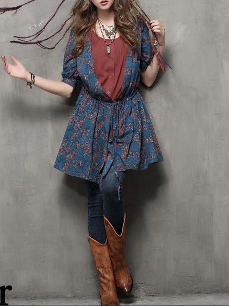 Autumn Long-Sleeved Cardigan Vintage Cotton-Striped Large-Sleeve Shirt