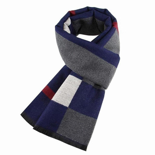 Sky Madrid Plaid Cashmere Scarf