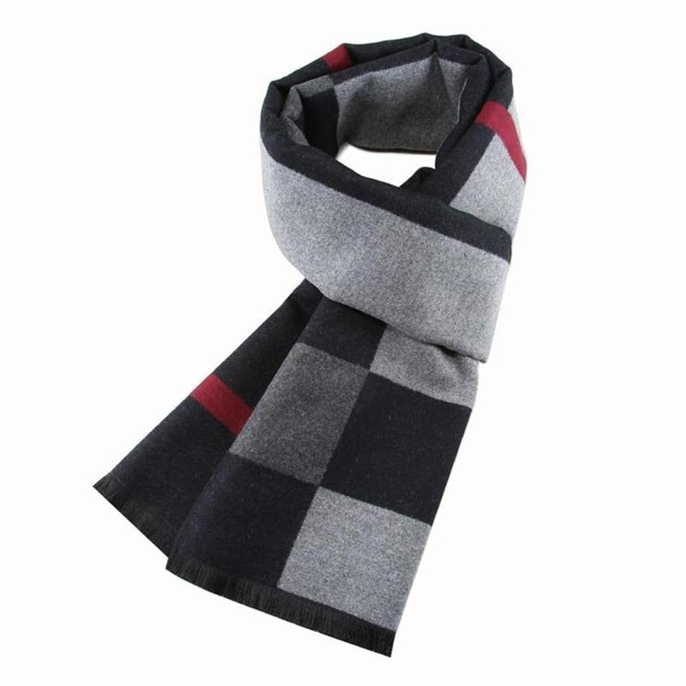 Sky Madrid Plaid Cashmere Scarf