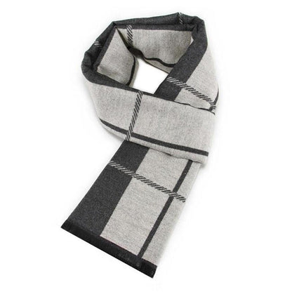 Sky Madrid Plaid Cashmere Scarf
