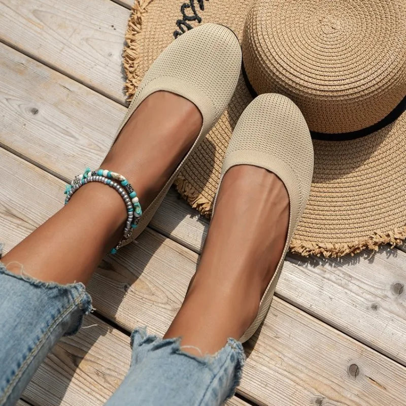 Women Flats Solid Color Black Flats For Women Slip On Shallow Comfort Foldable Flats For Women Brown Flat Heel Shoes