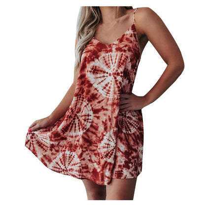Women Fashionable Off Shoulder Printed Casual Short Mini Dress