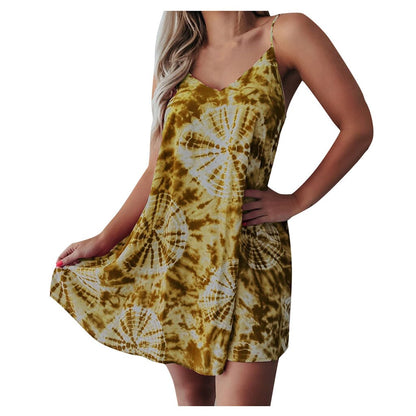 Women Fashionable Off Shoulder Printed Casual Short Mini Dress