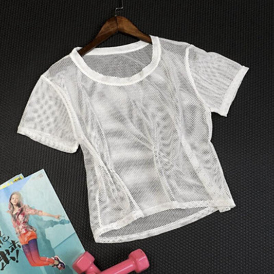 Women'S Tank Workout Tops Sports Wear For Women Gym T-Shirt Mesh Yoga Top Sport Workout Blouses Fitness Shirt Breathable