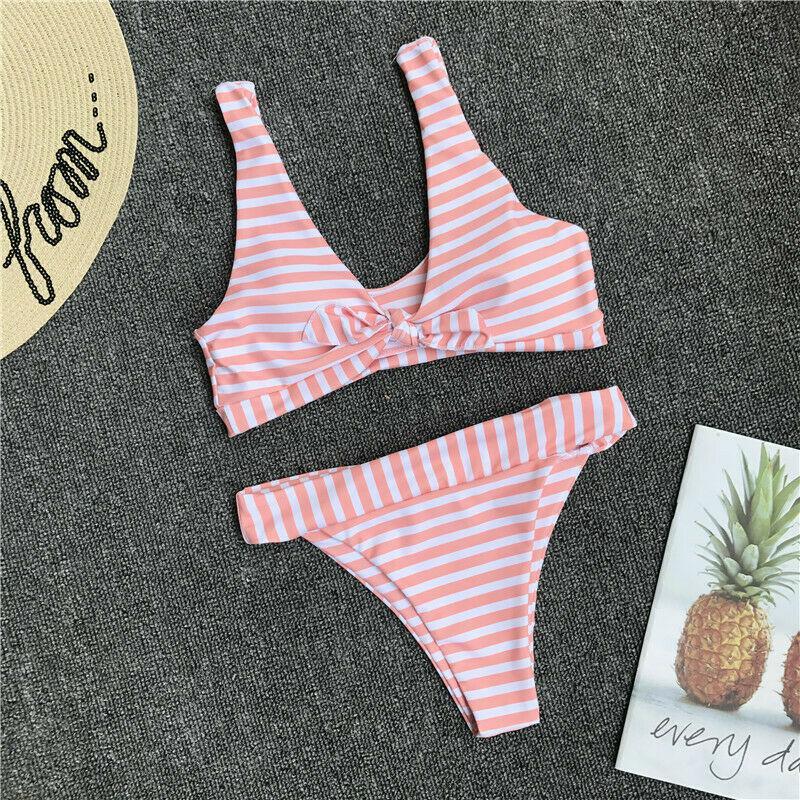 Womens Bikini Set High Waist Knotted Swimwear