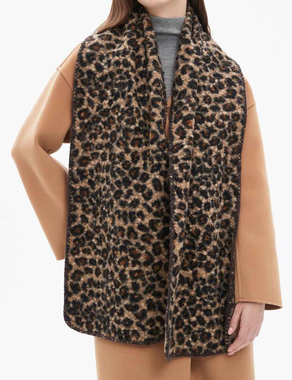 Winter Soft Cozy Leopard Print Warm Scarf