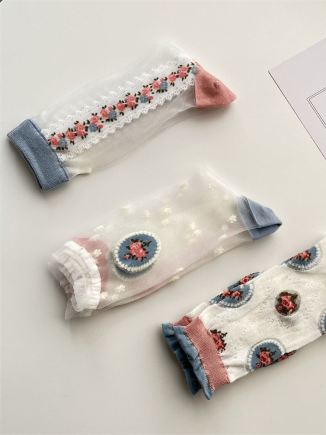 Rufia - Floral Lace Socks - Japanese Style