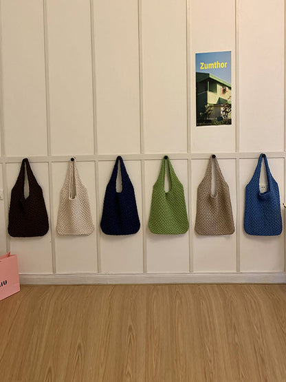 Hollow Solid Color Storage Tote Bags