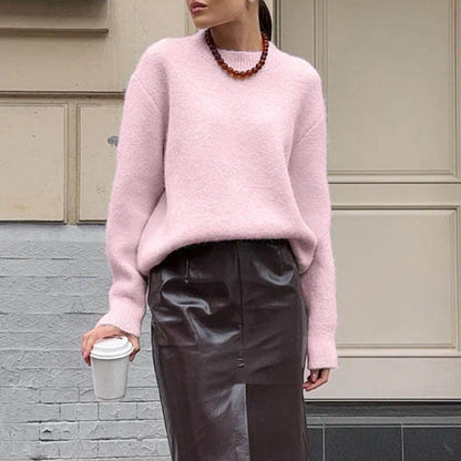 Winter Crew Neck Long Sleeve Pullover Knit Sweater