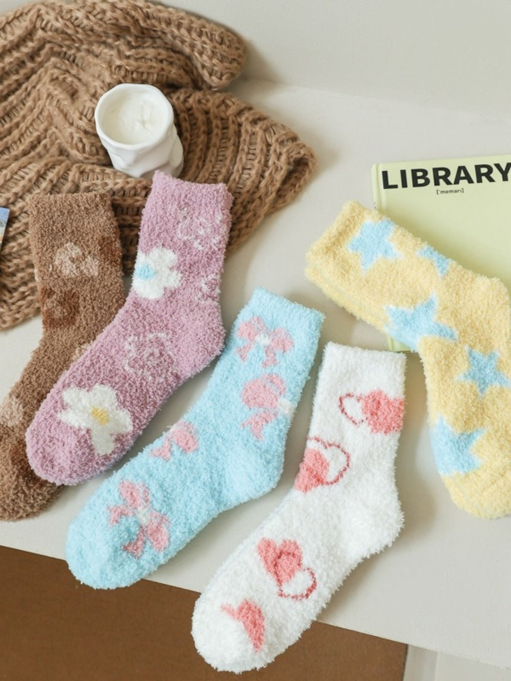 Rufia - Winter Jacquard Mid-calf Sleep Socks