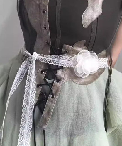Modern White Lace Hollow Out Floral Necklace
