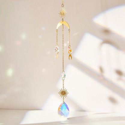 Metal Sum Moon Crystal Home Hangings