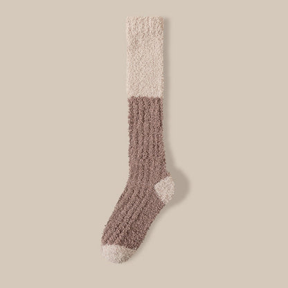 Rufia - Color Block Knee-High Towel Socks