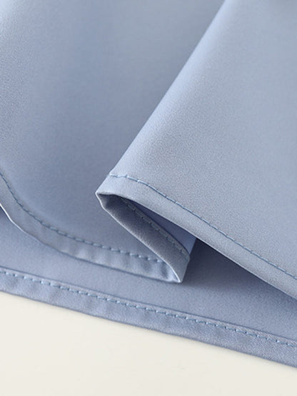 Long Sleeves Knot Pleated Solid Color Split-Joint Lapel Blouses&Shirts Tops