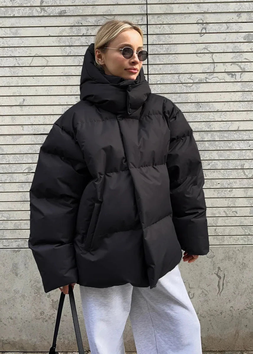 Oversized Cotton Blend Puffer Jacket Casual Winter