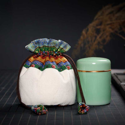 Vintage Double Thickened Cotton And Linen Storage Bag High-Grade Play Cloth Bag Drawstring Jewelry Small Pouch