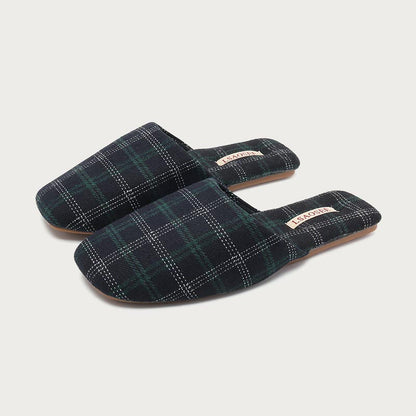 Color Block Plaid Cozy Indoor Slippers