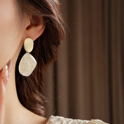 Earwish - Vintage French Style Resin Oval Earrings