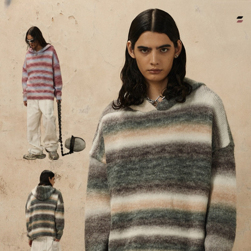 Hooded Stripes Sweater