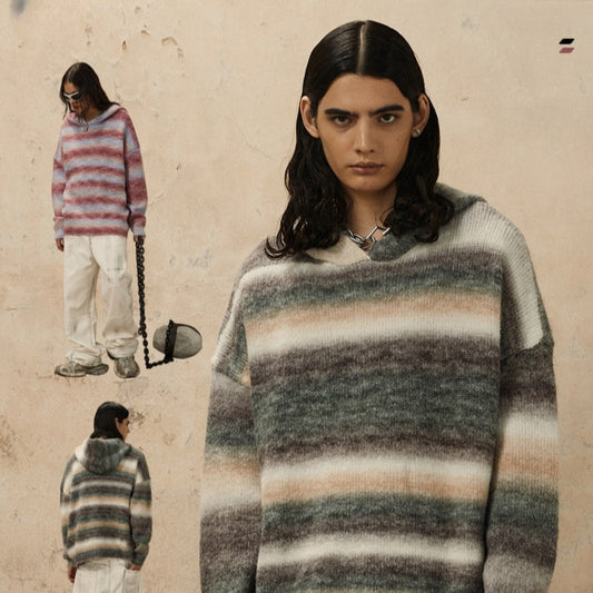 Hooded Stripes Sweater