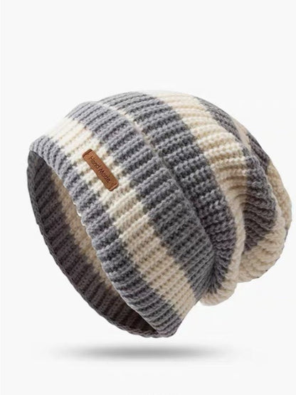 Haila - Cozy Striped Knitted Beanie for Women