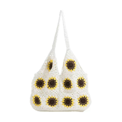 Crochet Granny Square Bag Sunflower Handbag
