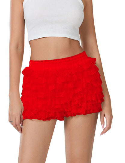 Ruffle Solid Color Low Waist Shorts