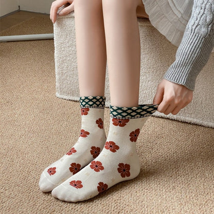 Rufia - Colorful Floral Pattern Mid-Calf Socks
