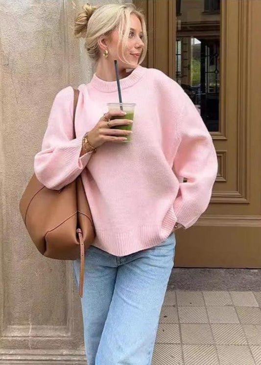 Cozy Crew Neck Sweater Soft Breathable Fabric