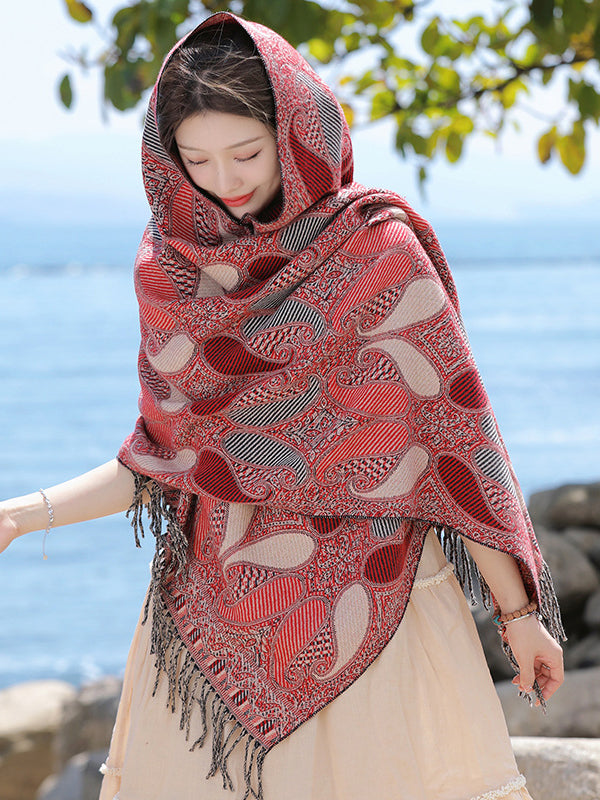 Keep Warm Tasseled Shawl&Scarf