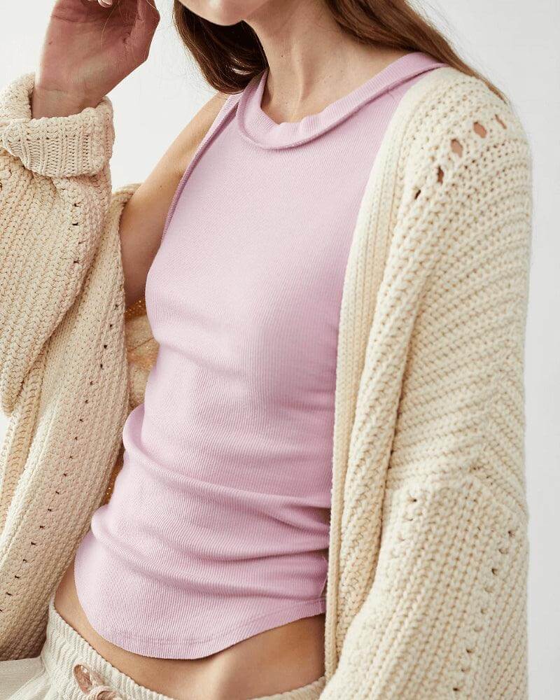 Round Neck Ribbed Tank Tops